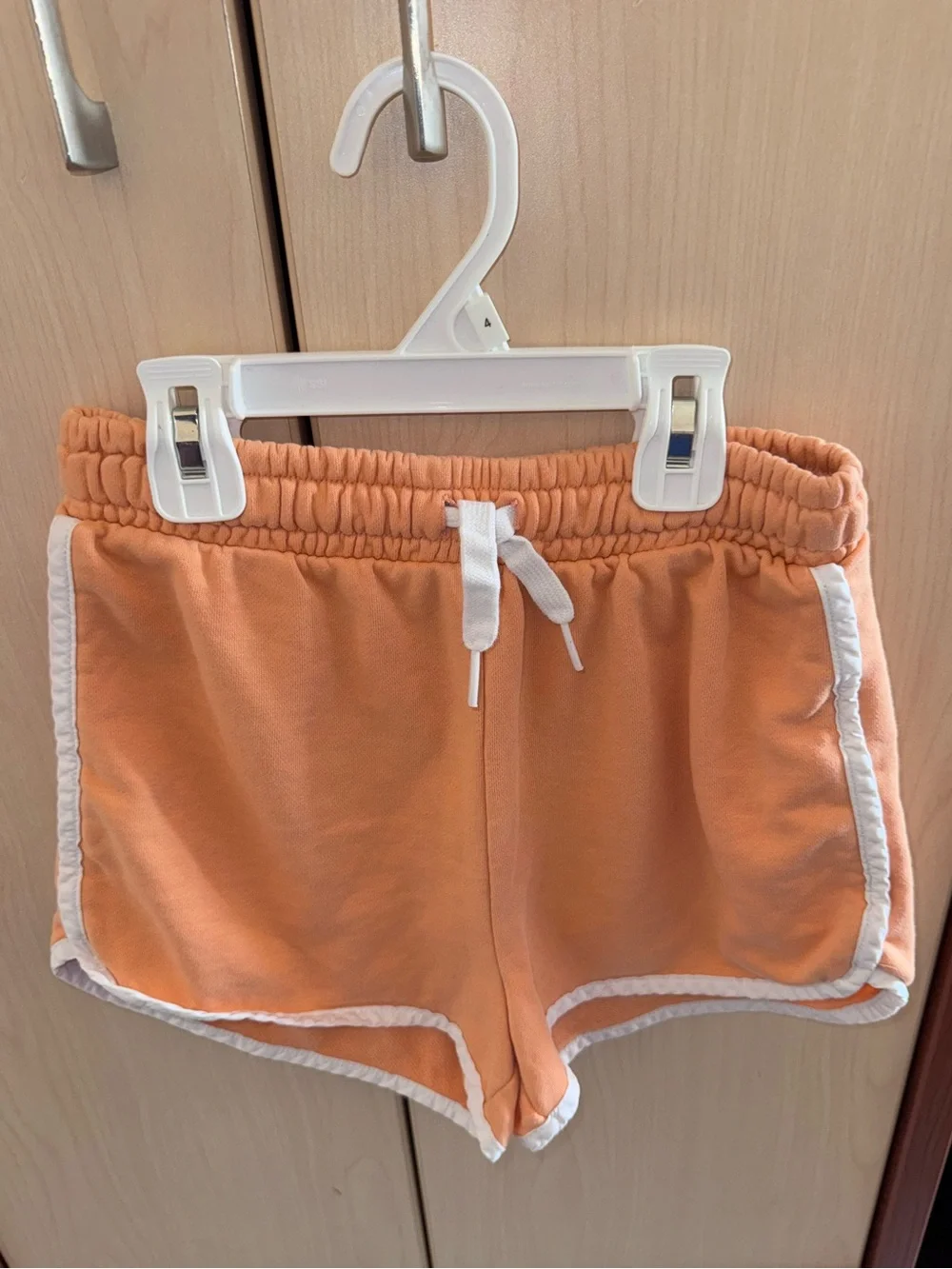 GAP Kids Girls Orange Pull-On Shorts Size 10 White Trim Drawstring